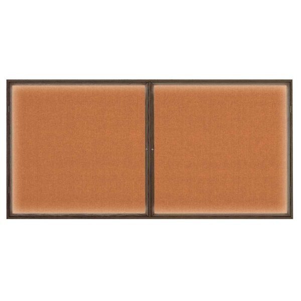 Open Faced Traditional Corkboard, 12x36, UNITED VISUAL PRODUCTS, Mfr# UV639A-GOLD-PUMICE